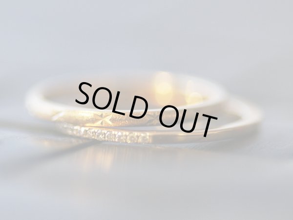 画像5: K10 ピンクゴールドダイアモンドリング12号【送料無料】2本ワンセットで重ね着けできる細身のリング【リユース品】 (5)